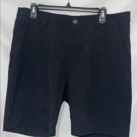 Adidas MENS SIZE 34 Black Flat Front Shorts Classic Style POCKETS CLEAN - Picture 1 of 9